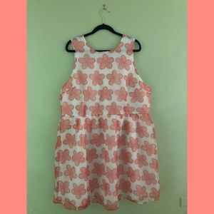 Pink Floral Plus-Sized Party Dress